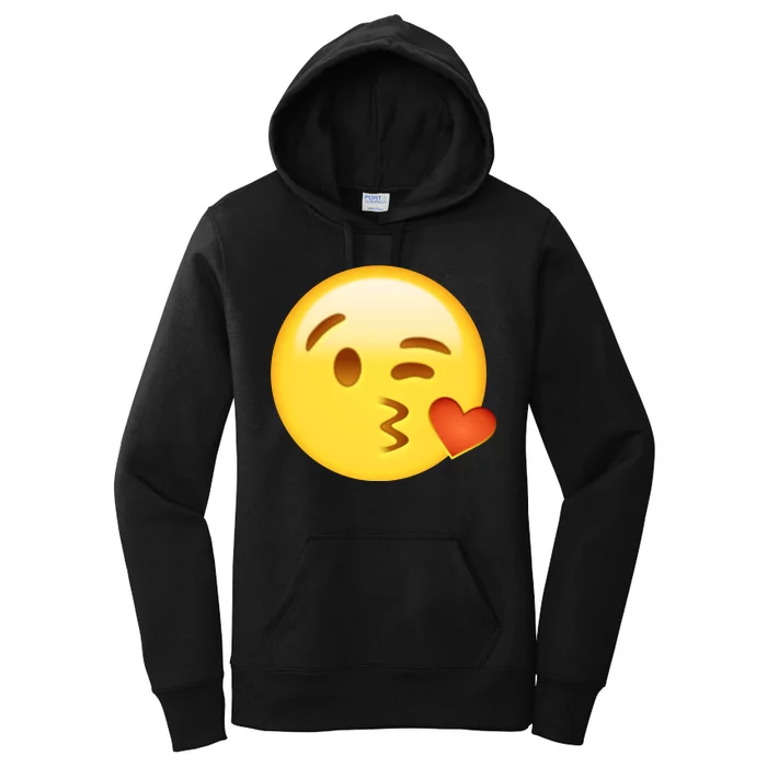 Kiss Face Emoticon Emoji Kissing Heart Women's Pullover Hoodie