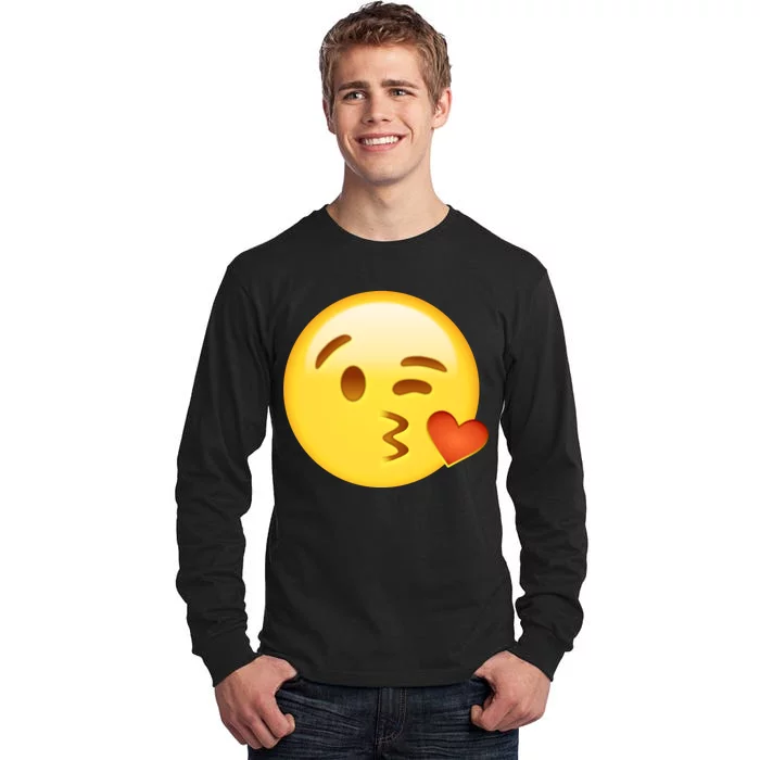 Kiss Face Emoticon Emoji Kissing Heart Tall Long Sleeve T-Shirt