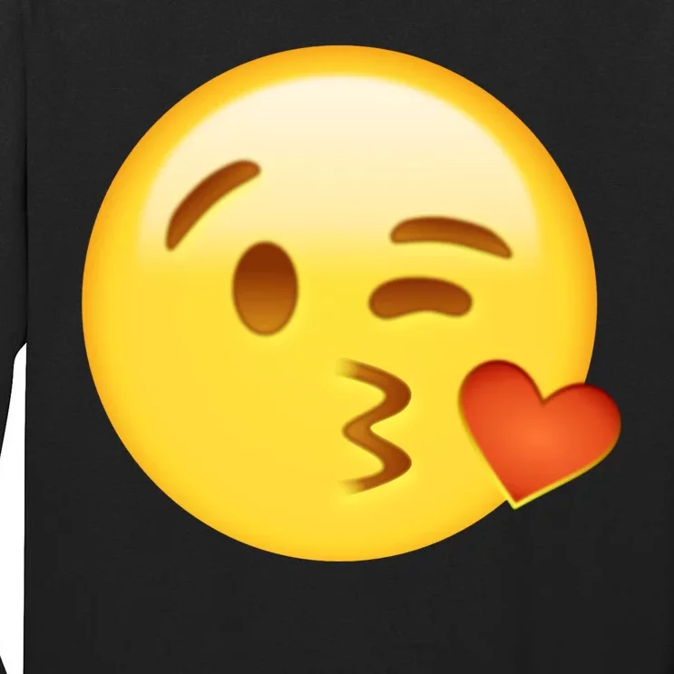 Kiss Face Emoticon Emoji Kissing Heart Tall Long Sleeve T-Shirt