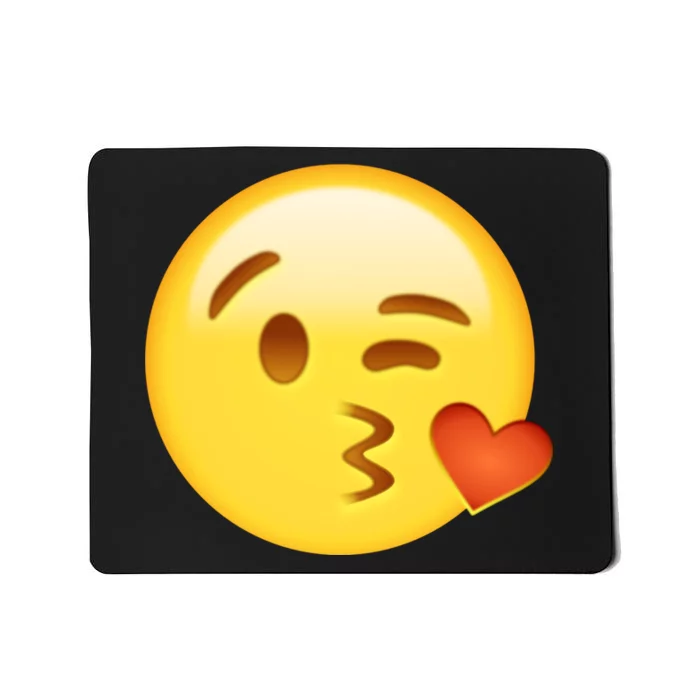 Kiss Face Emoticon Emoji Kissing Heart Mousepad