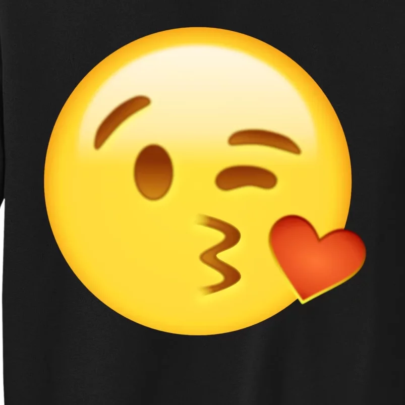 Kiss Face Emoticon Emoji Kissing Heart Tall Sweatshirt