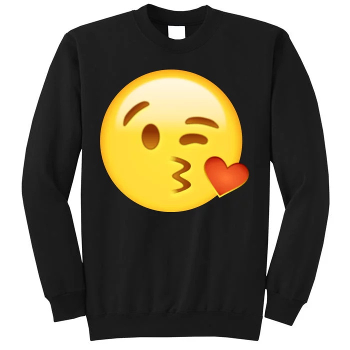 Kiss Face Emoticon Emoji Kissing Heart Tall Sweatshirt