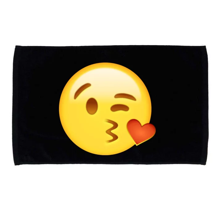 Kiss Face Emoticon Emoji Kissing Heart Microfiber Hand Towel