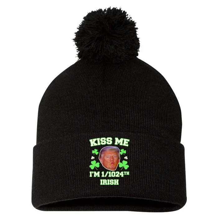 Kiss Me I'm 1/1024 Irish Trump St Patricks Day Pom Pom 12in Knit Beanie