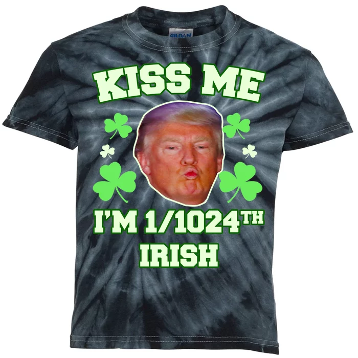 Kiss Me I'm 1/1024 Irish Trump St Patricks Day Kids Tie-Dye T-Shirt