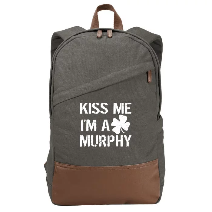 Kiss Me I'm A Murphy St. Patrick's Day Cotton Canvas Backpack