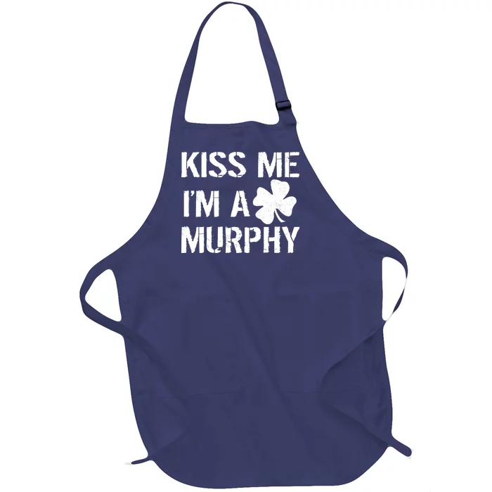 Kiss Me I'm A Murphy St. Patrick's Day Full-Length Apron With Pocket