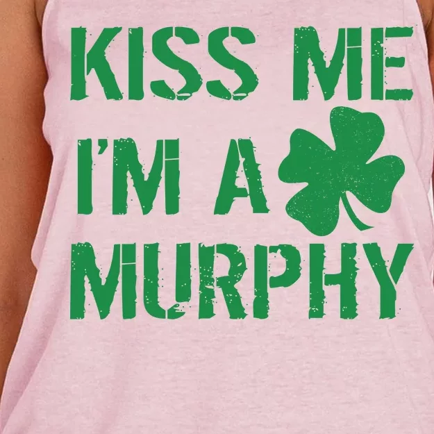 Kiss Me I'm A Murphy St. Patrick's Day Women's Knotted Racerback Tank