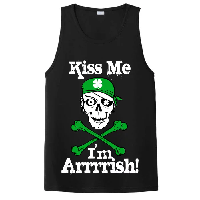 Kiss Me I'm Arrrish Pirate St. Patrick's Day Performance Tank