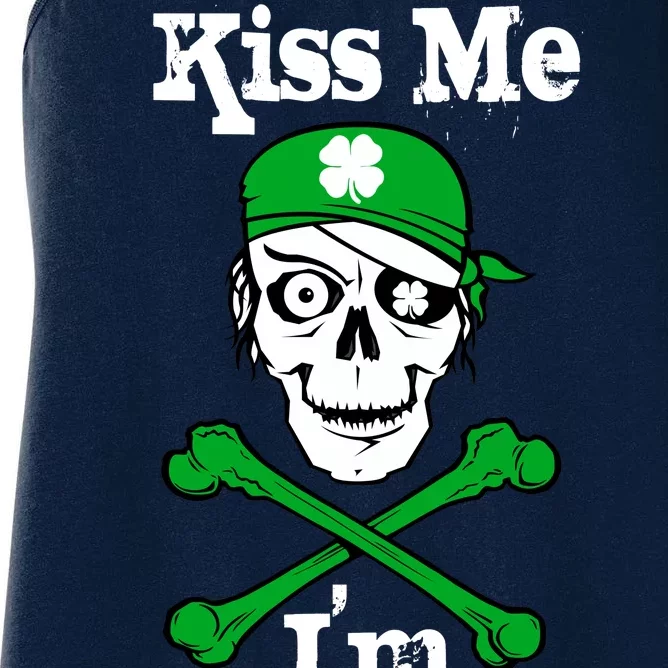 Kiss Me I'm Arrrish Pirate St. Patrick's Day Women's Racerback Tank