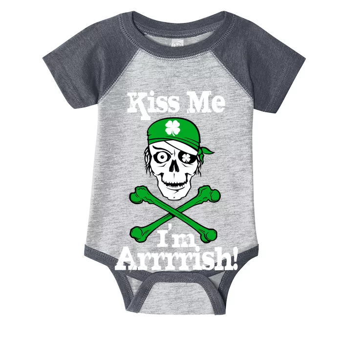 Kiss Me I'm Arrrish Pirate St. Patrick's Day Infant Baby Jersey Bodysuit