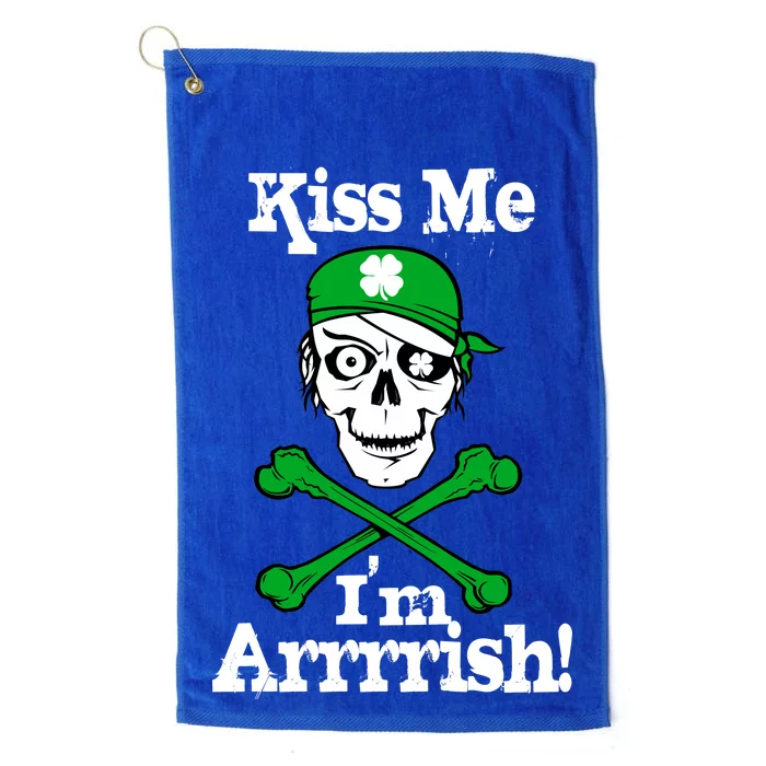 Kiss Me I'm Arrrish Pirate St. Patrick's Day Platinum Collection Golf Towel