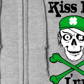 Kiss Me I'm Arrrish Pirate St. Patrick's Day Full Zip Hoodie