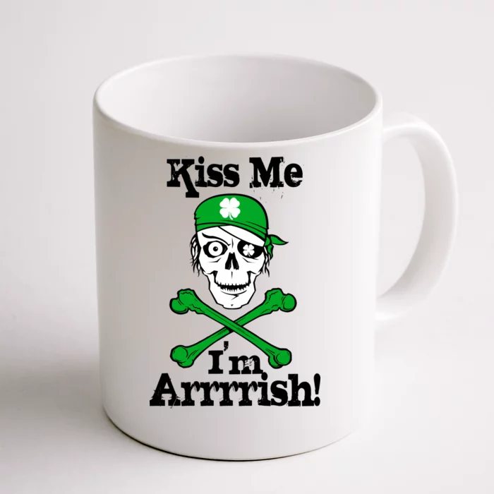 Kiss Me I'm Arrrish Pirate St. Patrick's Day Front & Back Coffee Mug