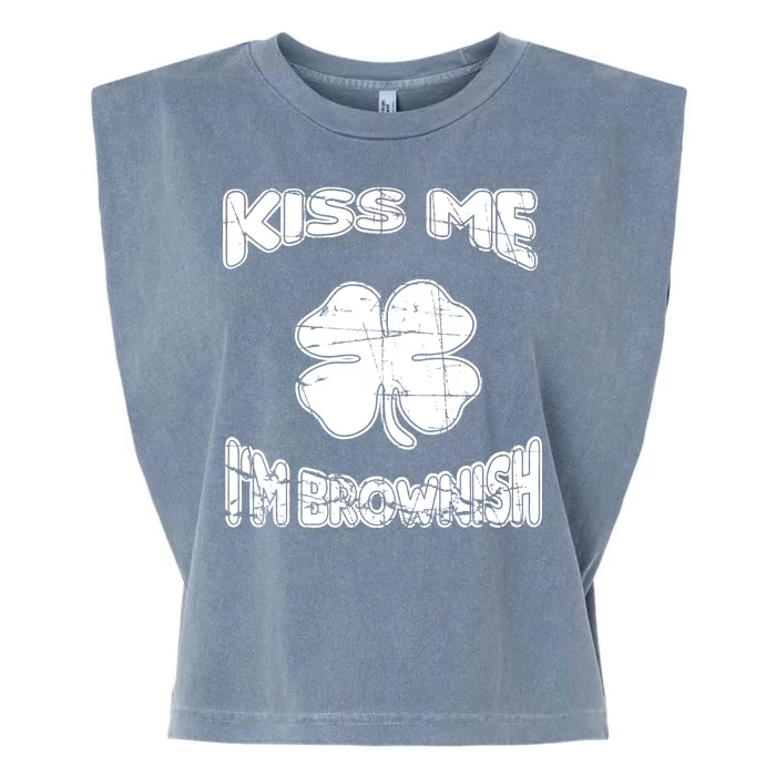 Kiss Me I'm Brownish Irish Garment-Dyed Women's Muscle Tee