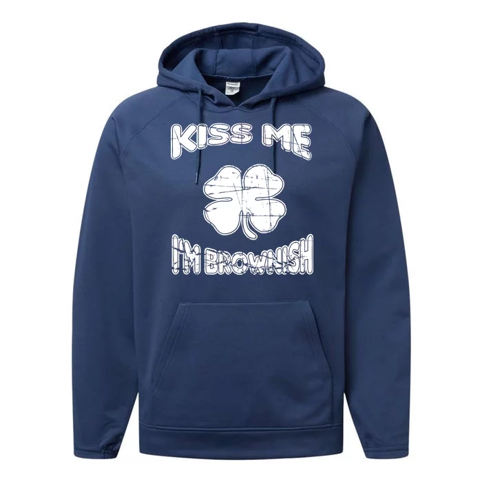 Kiss Me I'm Brownish Irish Performance Fleece Hoodie