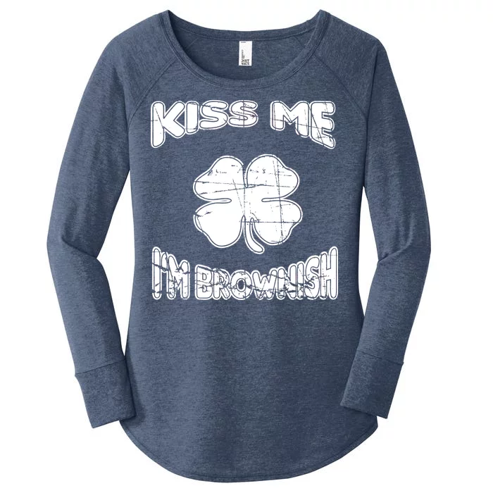 Kiss Me I'm Brownish Irish Women's Perfect Tri Tunic Long Sleeve Shirt