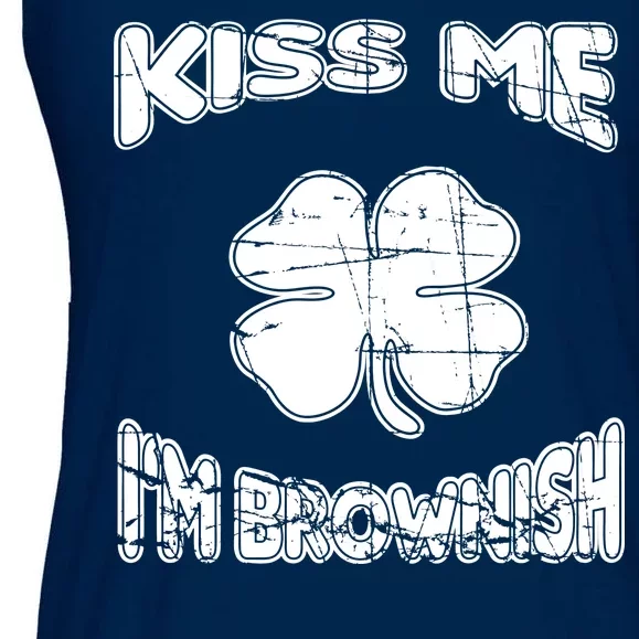 Kiss Me I'm Brownish Irish Ladies Essential Flowy Tank