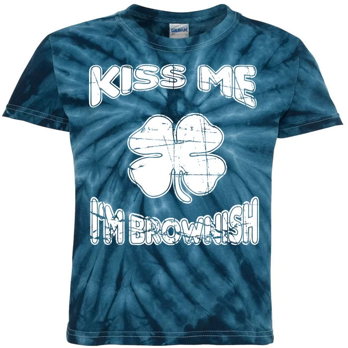 Kiss Me I'm Brownish Irish Kids Tie-Dye T-Shirt