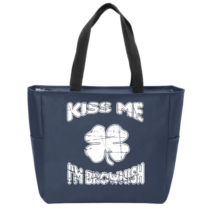 Kiss Me I'm Brownish Irish Zip Tote Bag