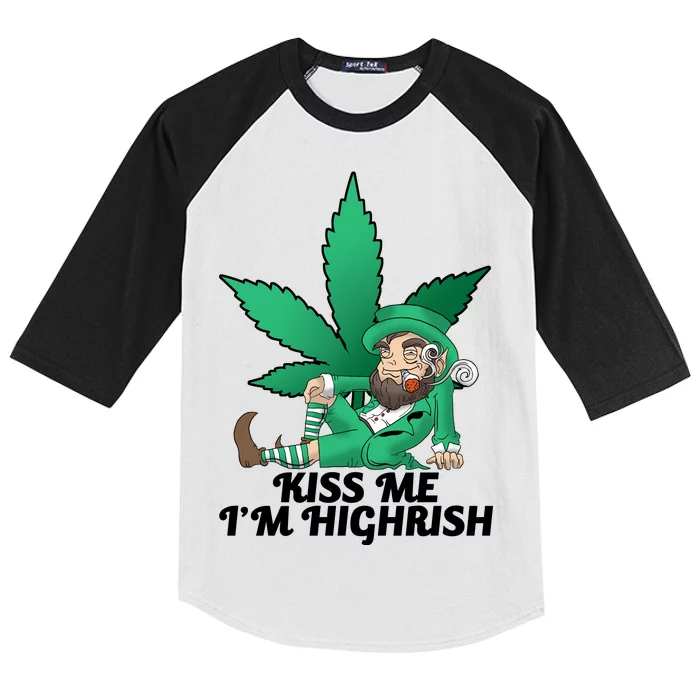 Kiss Me I'm Highrish Kids Colorblock Raglan Jersey