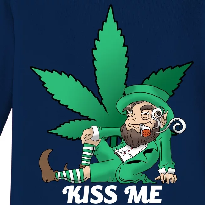 Kiss Me I'm Highrish Baby Long Sleeve Bodysuit