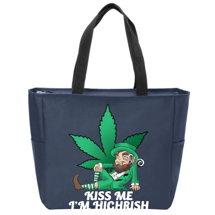 Kiss Me I'm Highrish Zip Tote Bag