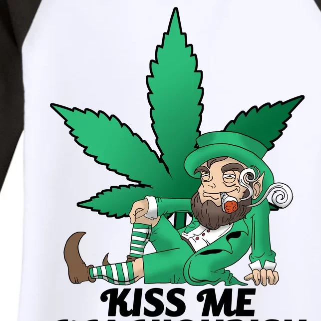 Kiss Me I'm Highrish Women's Tri-Blend 3/4-Sleeve Raglan Shirt