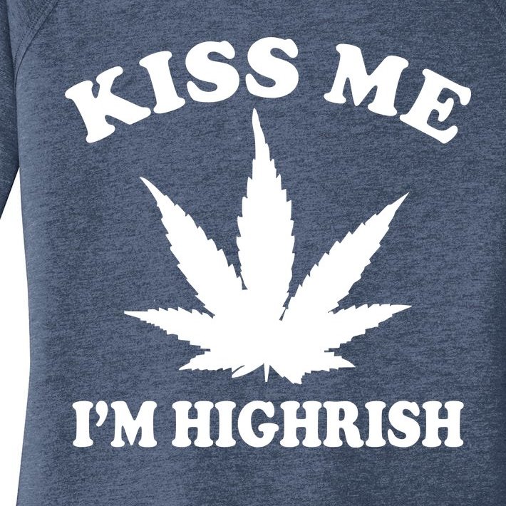 Kiss Me I'm Highrish Irish St. Patrick's Day Weed Women’s Perfect Tri Tunic Long Sleeve Shirt
