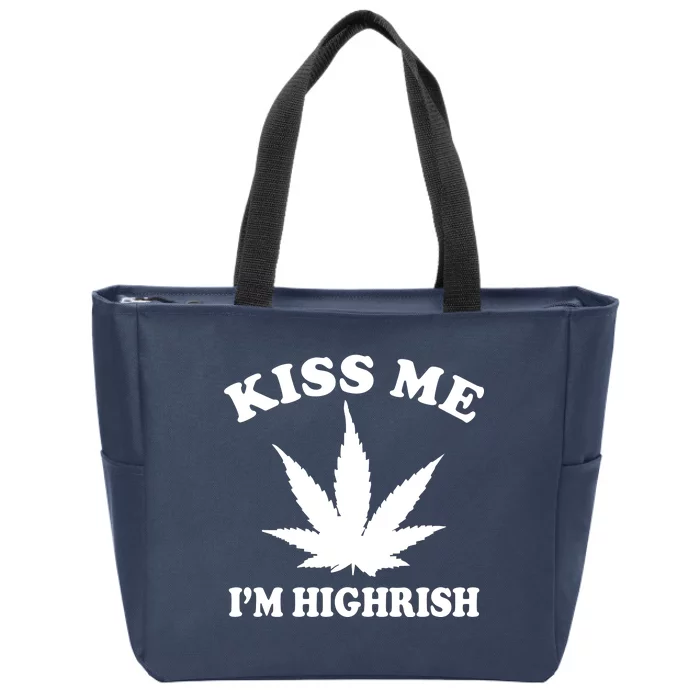 Kiss Me I'm Highrish Irish St. Patrick's Day Weed Zip Tote Bag