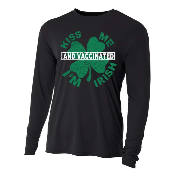 Kiss Me I'm Irish And Vaccinated Cooling Performance Long Sleeve Crew