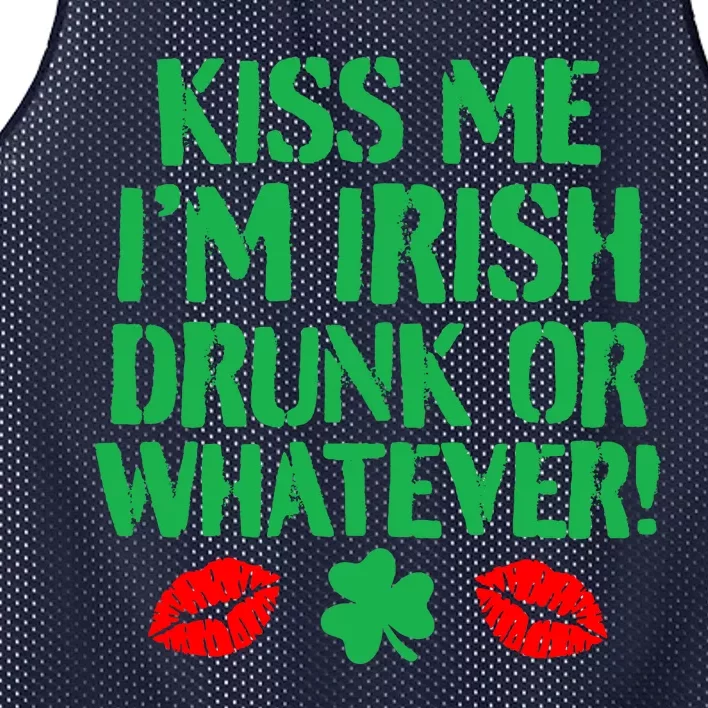 Kiss Me I'm Irish Drunk Or Whatever! Mesh Reversible Basketball Jersey Tank