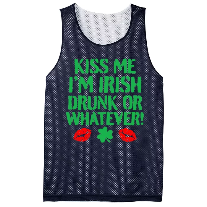 Kiss Me I'm Irish Drunk Or Whatever! Mesh Reversible Basketball Jersey Tank