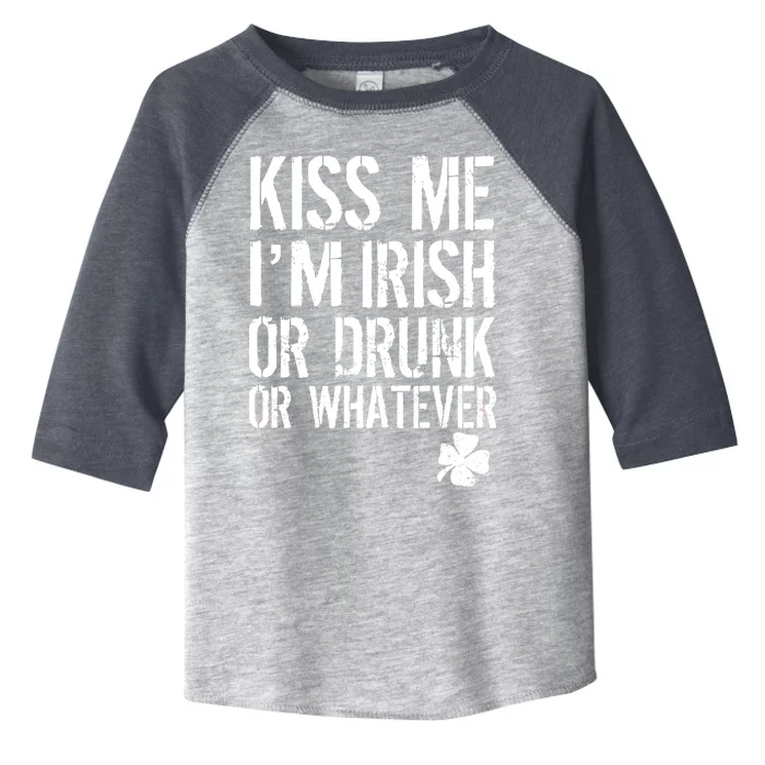 Kiss Me I'm Irish Or Drunk Whatever St Patricks Day Toddler Fine Jersey T-Shirt