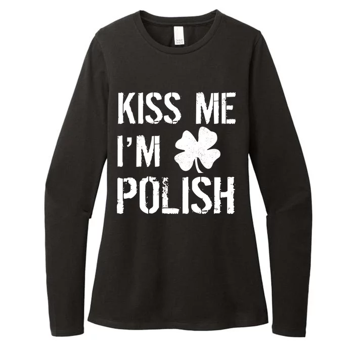 Kiss Me I'm Polish St. Patrick's Day Womens CVC Long Sleeve Shirt