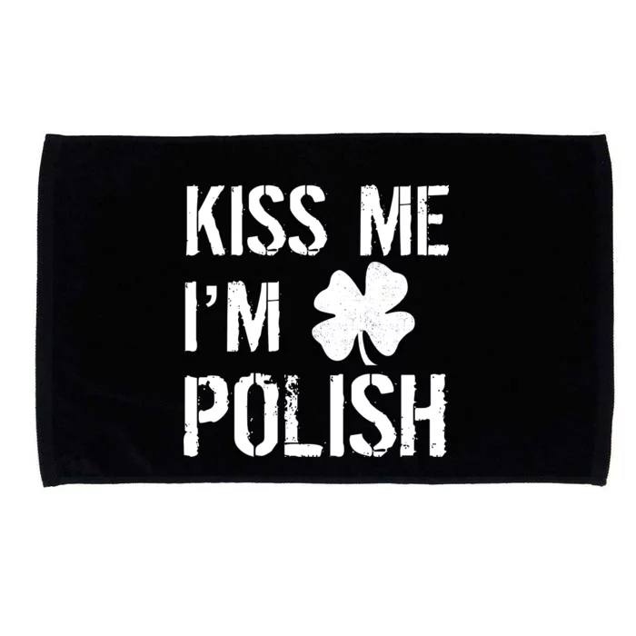 Kiss Me I'm Polish St. Patrick's Day Microfiber Hand Towel