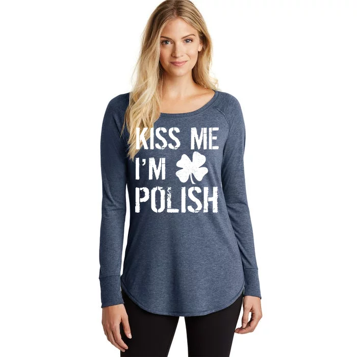 Kiss Me I'm Polish St. Patrick's Day Women's Perfect Tri Tunic Long Sleeve Shirt