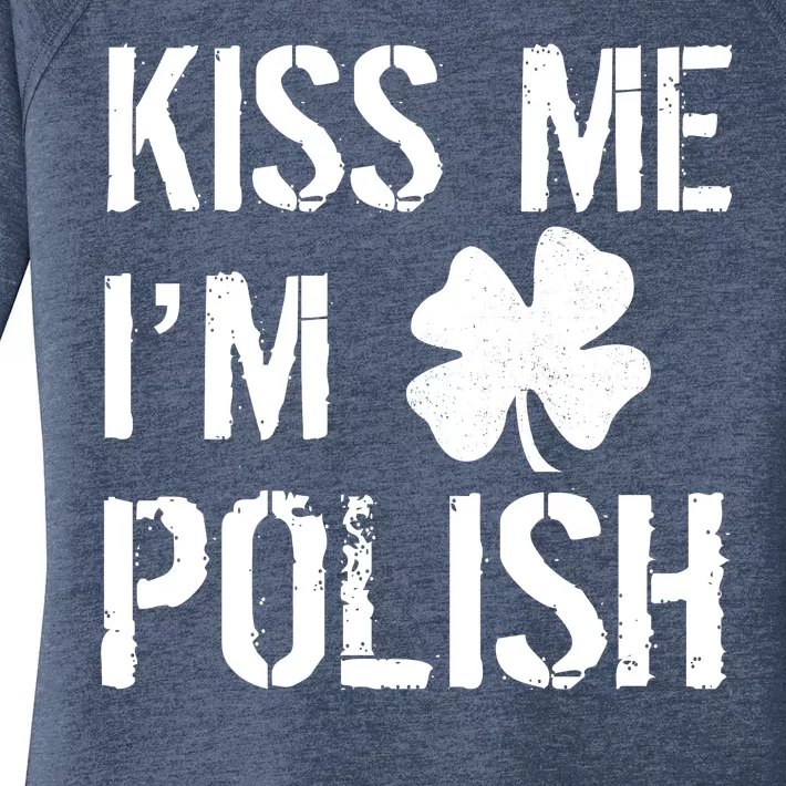 Kiss Me I'm Polish St. Patrick's Day Women's Perfect Tri Tunic Long Sleeve Shirt