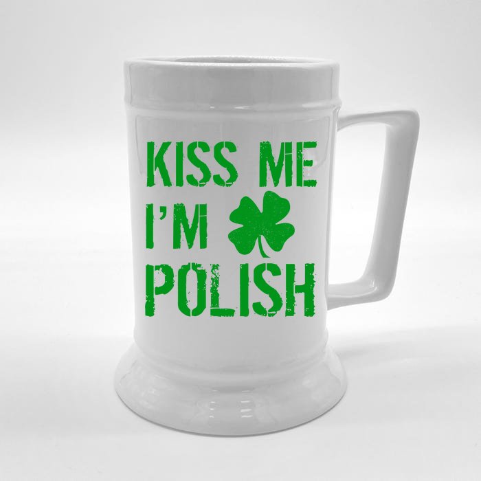 Kiss Me I'm Polish St. Patrick's Day Front & Back Beer Stein