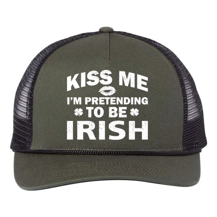 Kiss Me I'm Pretending To Be Irish Retro Rope Trucker Hat Cap