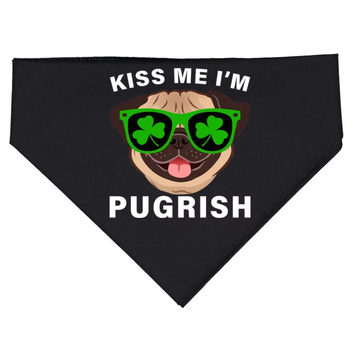 Kiss Me I'm Pugrish Funny Irish USA-Made Doggie Bandana