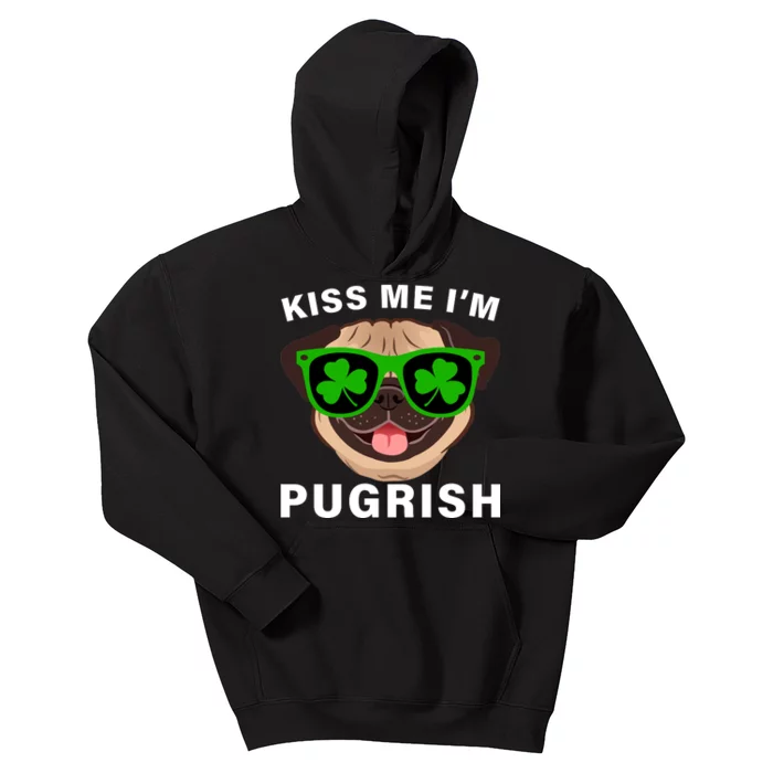 Kiss Me I'm Pugrish Funny Irish Kids Hoodie