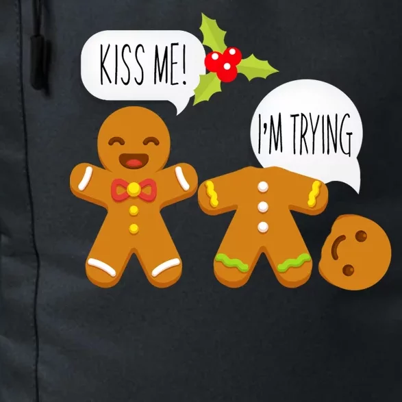 Kiss Me I'm Trying Funny Gingerbread Daily Commute Backpack