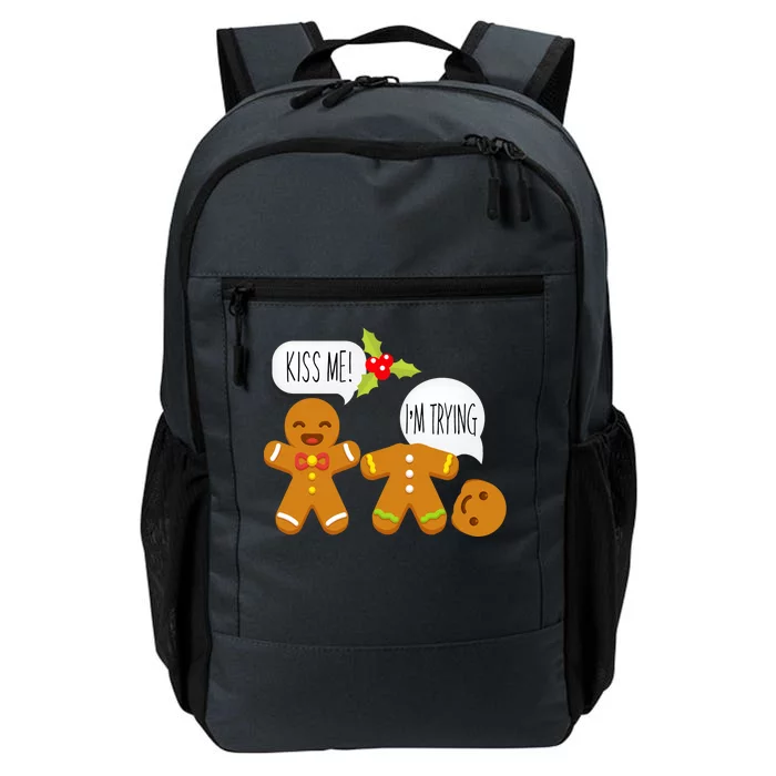 Kiss Me I'm Trying Funny Gingerbread Daily Commute Backpack