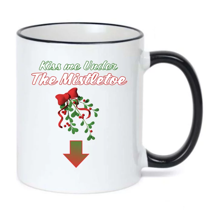 Kiss Me Under The Mistletoe Black Color Changing Mug