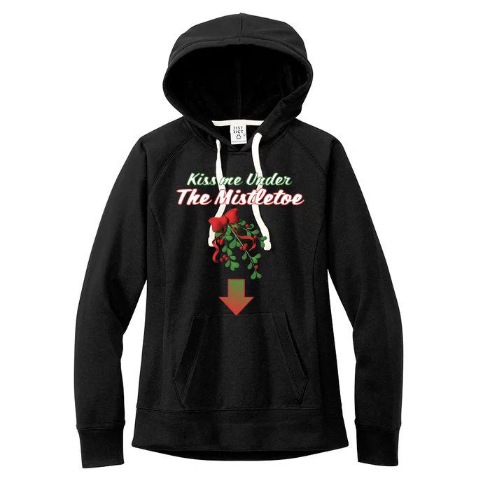 Kiss Me Under The Mistletoe Women's Fleece Hoodie