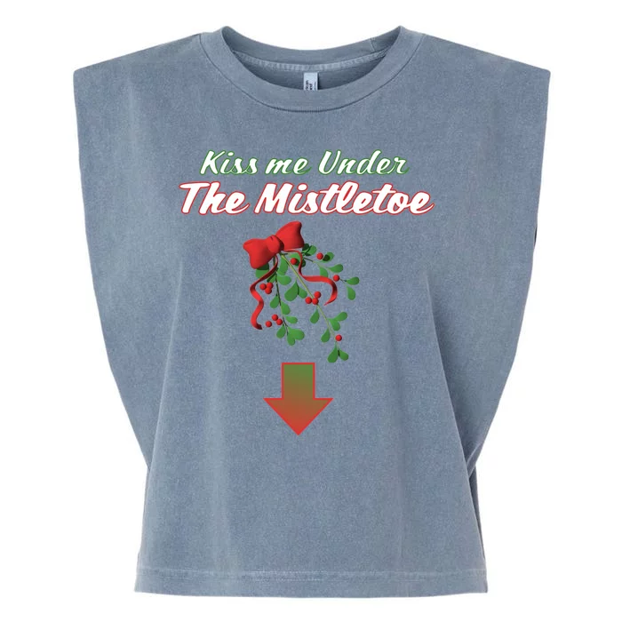 Kiss Me Under The Mistletoe Garment-Dyed Women's Muscle Tee