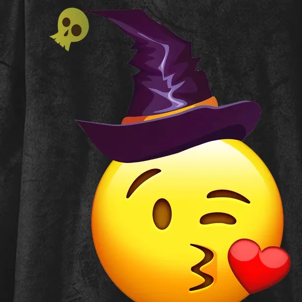 Kiss Witch Emoji Hooded Wearable Blanket