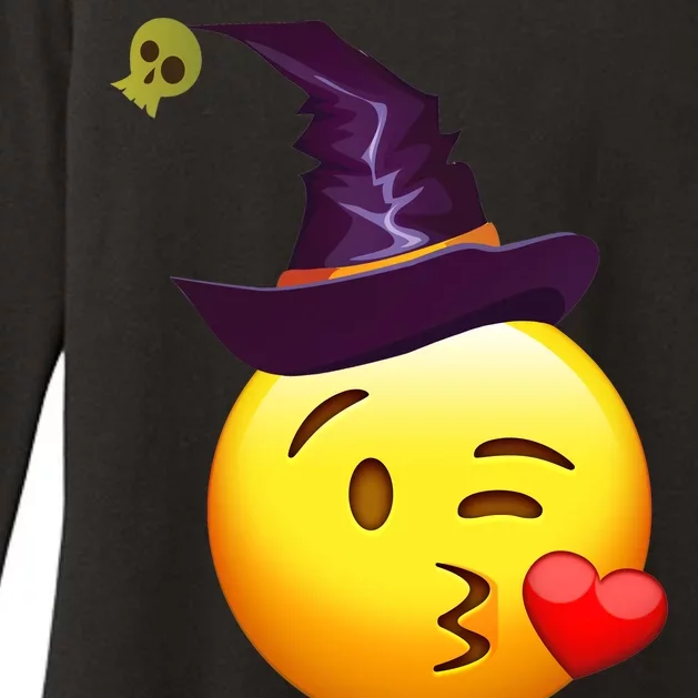 Kiss Witch Emoji Womens CVC Long Sleeve Shirt