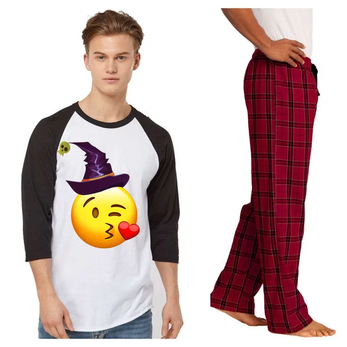 Kiss Witch Emoji Raglan Sleeve Pajama Set